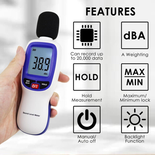 Sound Level Meter with Data Logging 30-130dB 2