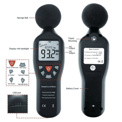Noise Sensor Decibel Meter 30-130 dB USB Recording 1