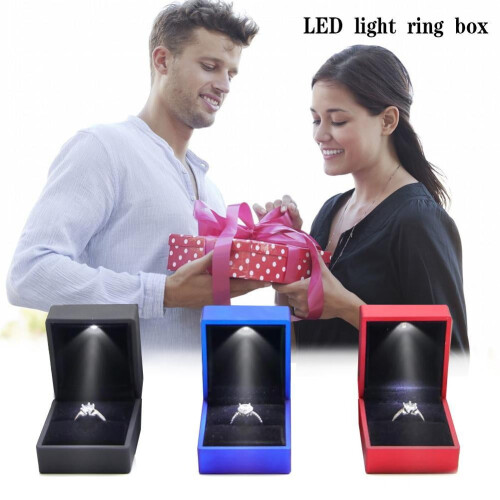 Blue Light Ring Box LED Jewelry Display Box 1