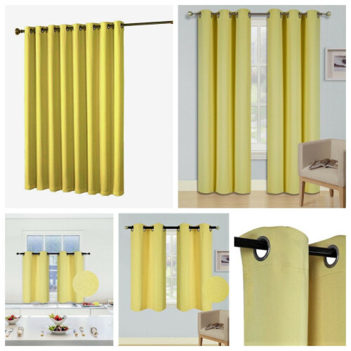 Yellow Thermal Window Panels Blackout Unlined 1 Piece 1