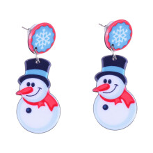 Boucles d'oreilles pendantes Gregiular en acrylique bonhomme de neige, bijoux de Noël