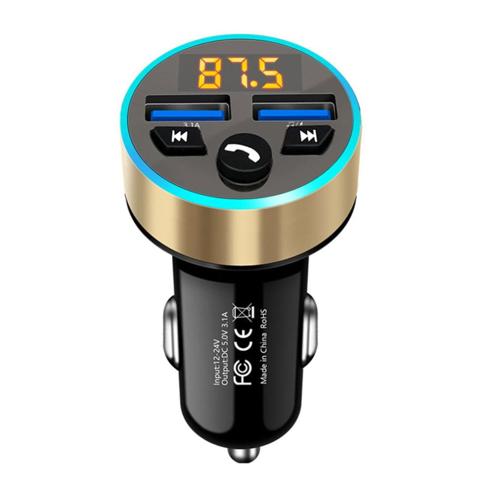 Halo Car Mp3 Player With Fm Bluetooth And Qc3.0 Charger Gold 9314556503283