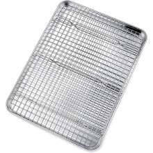 Toaster Oven Pan with Rack Set Stainless Steel 12.5x9.7x1 in