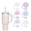 Straw Cover Caps for 10mm Straws 6 Pack Cloud Flower Design 1