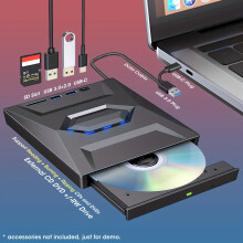 Ultra-Thin USB 3.0 DVD Drive 6-in-1 External Optical Drive