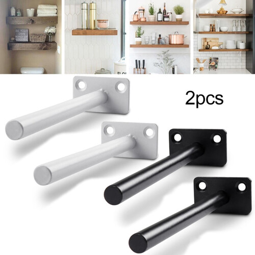 2pcs round concealed Floating Shelf Brackets Heavy Support Adjustable Wall Mount 1