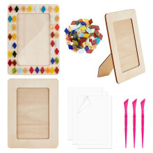 Wooden Photo Frame Craft Kit with Crystal Diamond Stickers