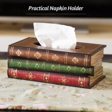 Napkin Holder Antique Book-Style Tissue Box