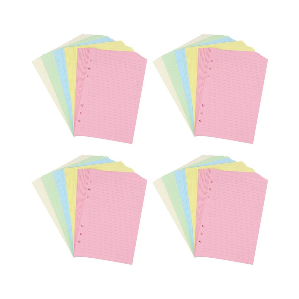 A5 Colorful 6-Hole Punched Ruled Refills Inserts, 5-Color Loose Leaf Planner Filler Paper,200 Sheets 6031441817869
