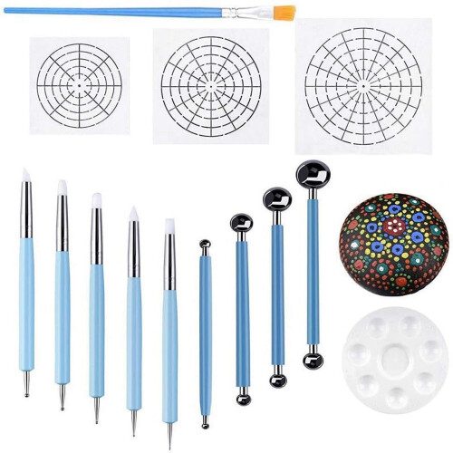 Mandala dotting stencil set 14-piece rock painting kit