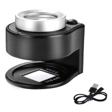 Optical Magnifying Glass Double Layer 60X with 6 LED