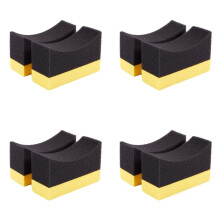 8X Contoured Auto Wheels Brush Sponge Tools Applicator Special for Tire Hub Cleaning Dressing Waxing Polishing
