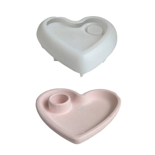 Silicone Heart Candle Mold Tray 3D Shape