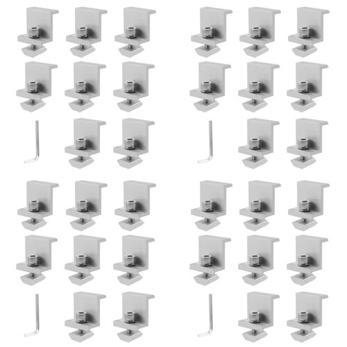 Solar Panel Mounting Brackets,32pcs Aluminum Solar Panel End Clamp 30-45mm Adjustable H, Solar Panel Mount