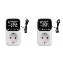 2X TUYA WIFI Temperrature Controller Socket with Sensor Thermostat 16A Remote Control EU Plug