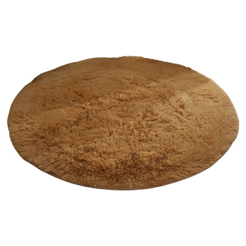 Fluffy Round Rug Colorful 120cm Solid Color