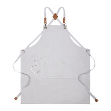 Canvas Kitchen Apron with Back Straps and Large Pockets