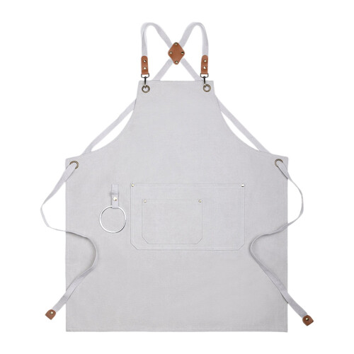 Canvas Kitchen Apron with Back Straps and Large Pockets