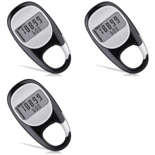 3X 3D Pedometer for Walking Steps and Miles, Portable Step Counter for Walking with Distance