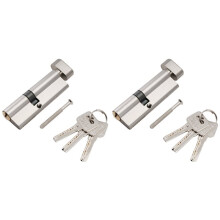 2X Door Hardware 80mm Security Copper Door Lock Cylinder Interior Bedroom Living Lock Handle Brass Key Locking