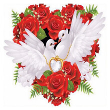 Round Diamond Embroidery Kit Love Flower Design 5D