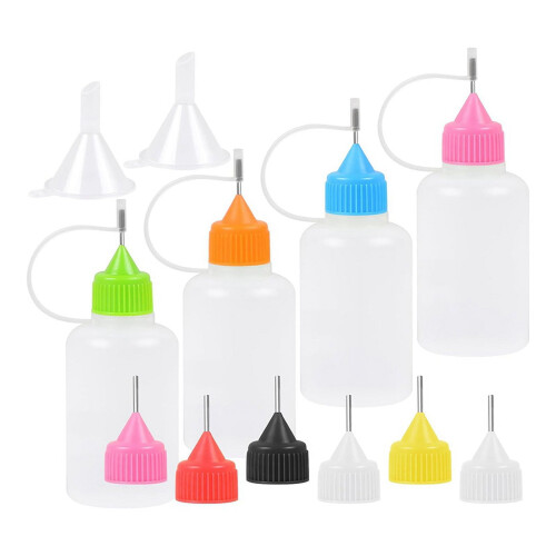 Precision needle tip glue applicator bottle for crafts