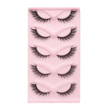 Cat Eye Fox Eyelashes Thick Natural Slanted Black Single