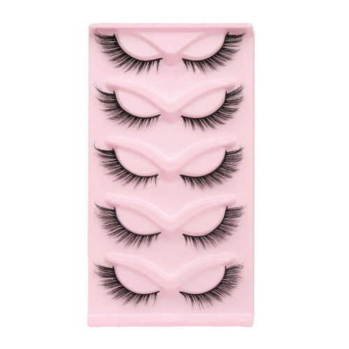 Cat Eye Fox Eyelashes Thick Natural Slanted Black Single