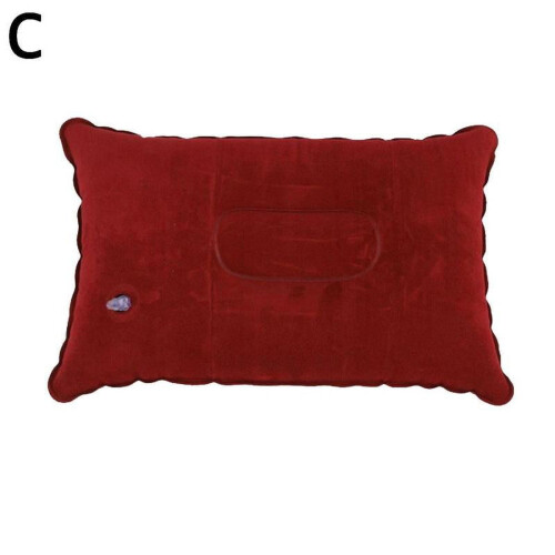 Red long square pillow for travel and side sleeping 1 pack