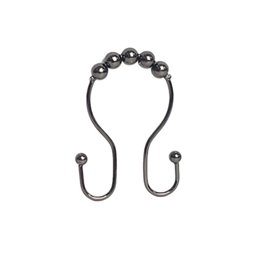 Shower Curtain Hooks Dual Design 12 Pcs