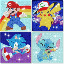 Diamond Art Painting Kits for Kids Ages 8-12 - 4 Pack