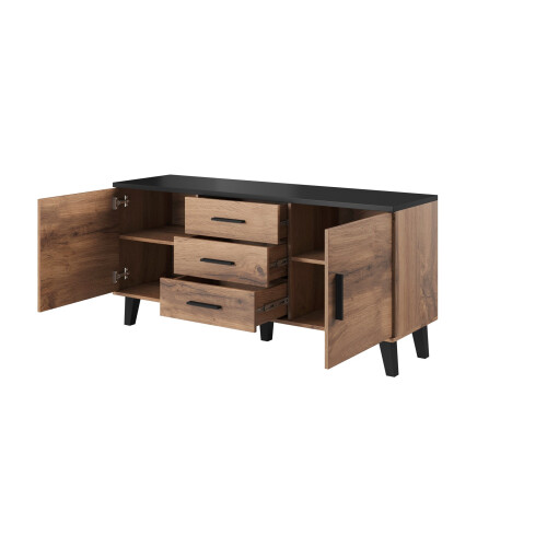 Cama sideboard LOTTA 150 2D3S wotan oak + mat black 1