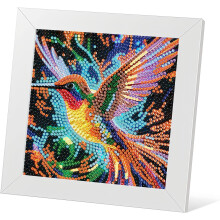 Hummingbird Diamond Painting Kit for Kids 7x7 Inch Wooden