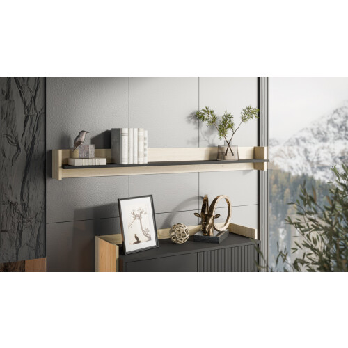 Cama Shelf PORTO 150x18x16.5 oak/black 1