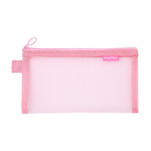 Transparent mesh pencil case zippered large capacity