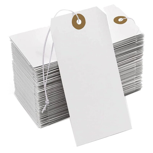 Reinforcing hole paper tags with string 200 pcs