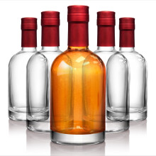 Glass Whiskey Bottles with Corks 375 mL Set of 6