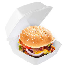 Clamshell Takeout Box Foam 6x6 Inches 50 Count