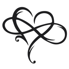 Wrought Iron Wall Decor Infinity Heart 17x20cm Black