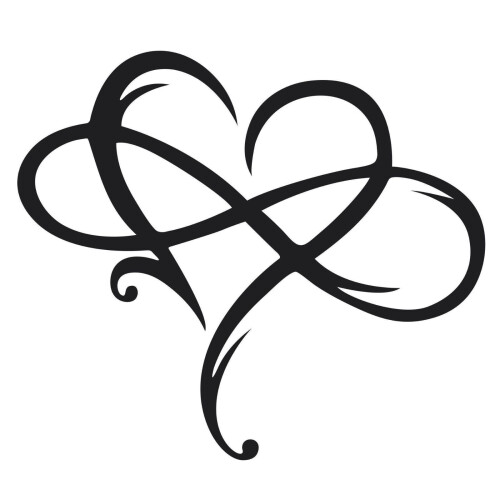 Wrought Iron Wall Decor Infinity Heart 17x20cm Black