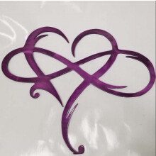 Wrought Iron Wall Decor Heart Shape 17x20 cm Purple