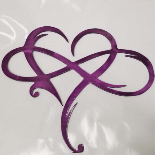 Wrought Iron Wall Decor Heart Shape 17x20 cm Purple