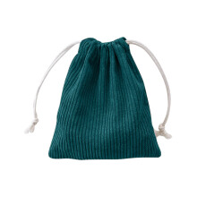 Corduroy storage bag with drawstring strap and pocket 1