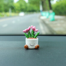 Resin flowerpot ornament small desktop car decoration