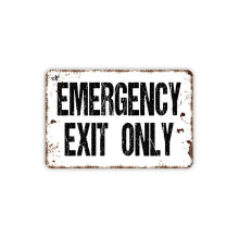 Aluminum Emergency Exit Sign Wall Art 8 x 12 Inch