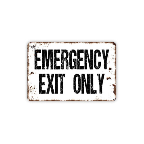 Aluminum Emergency Exit Sign Wall Art 8 x 12 Inch