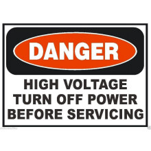 High Voltage Warning Sign Aluminum 8 x 12 Inch
