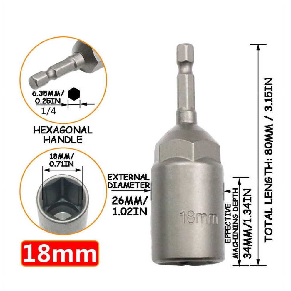 Hex Screwdriver Sleeve Deepened Inner Hex Nut Wrench 9314556976766