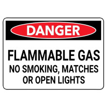 Flammable Gas No Smoking Metal Sign 8 x 12 inch