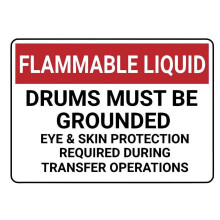 Flammable Liquid Drums Grounding Safety Sign Metal Aluminum
